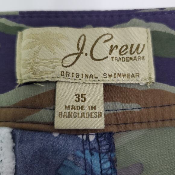 J Crew Mens Breaker Board Swim Shorts Camouflage/ Floral Size 35 - Picture 5 of 9